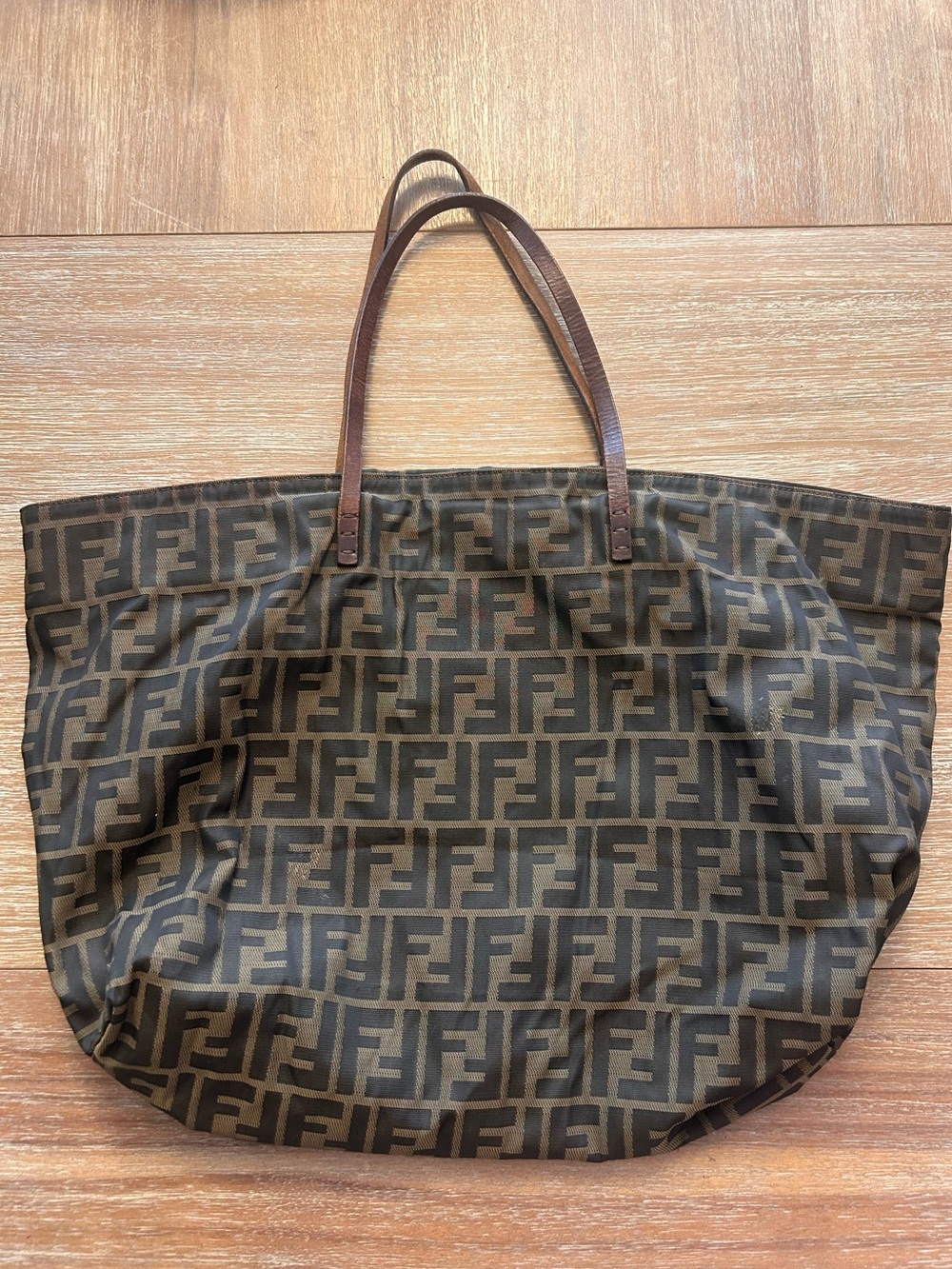 Vintage Fendi Zucca Brown Canvas Monogram Tote Bag